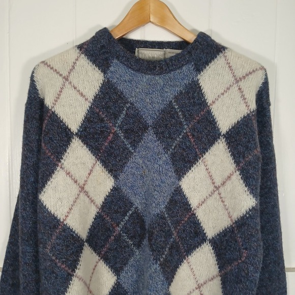 Christopher Hayes Other - Christopher Hayes Sweater Mens M Blue Argyle Shetland Wool Made in Ireland